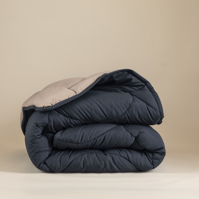 dekbed discounter Lazy Dekbed & Dekbedovertrek in 1 - Double Face - Antraciet / Taupe