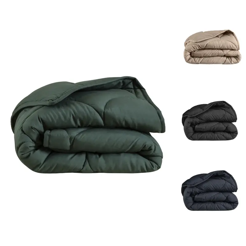 Dekbed Discounter Lazy Dekbed & Dekbedovertrek In 1 - Uni - Donkergroen