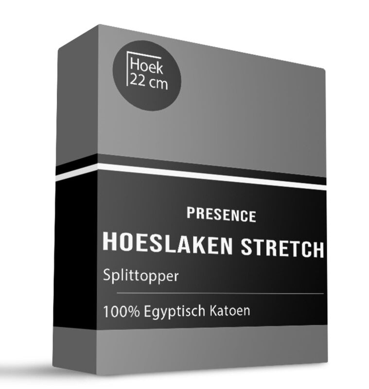 dekbed discounter Splittopper Hoeslaken - Egyptisch Katoen Stretch - Grijs