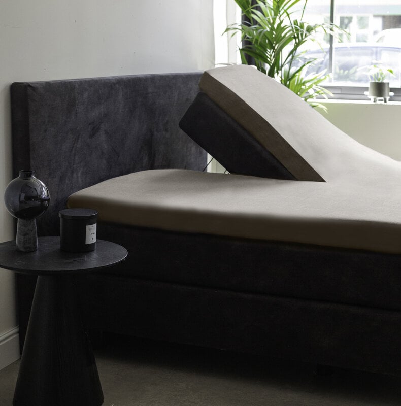 Dekbed Discounter Splittopper Hoeslaken - Egyptisch Katoen Stretch - Taupe