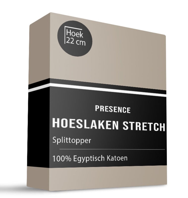 dekbed discounter Splittopper Hoeslaken - Egyptisch Katoen Stretch - Taupe