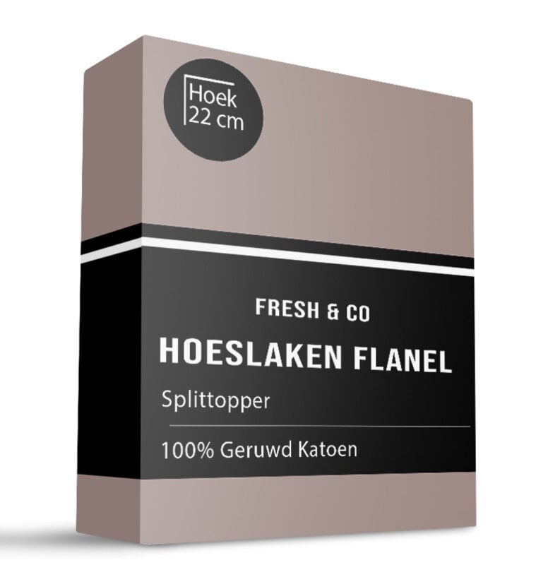 dekbed discounter Splittopper Hoeslaken - Flanel - Taupe
