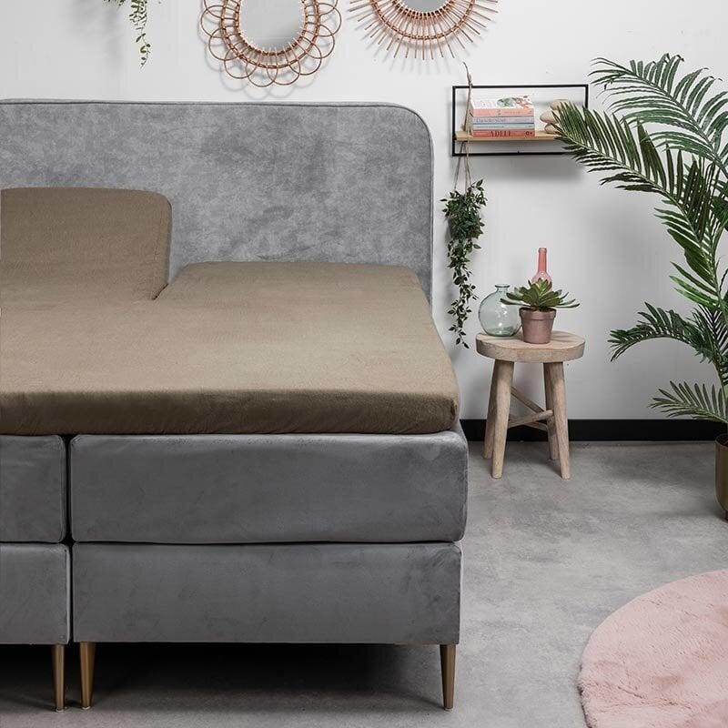 Dekbed Discounter Splittopper Hoeslaken - Flanel - Truffel