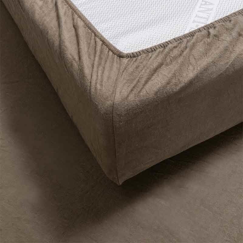 Dekbed Discounter Splittopper Hoeslaken - Flanel - Truffel