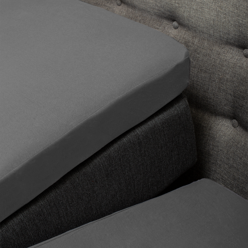 Dekbed Discounter Splittopper Hoeslaken - Katoen - Antraciet - Verkoelend