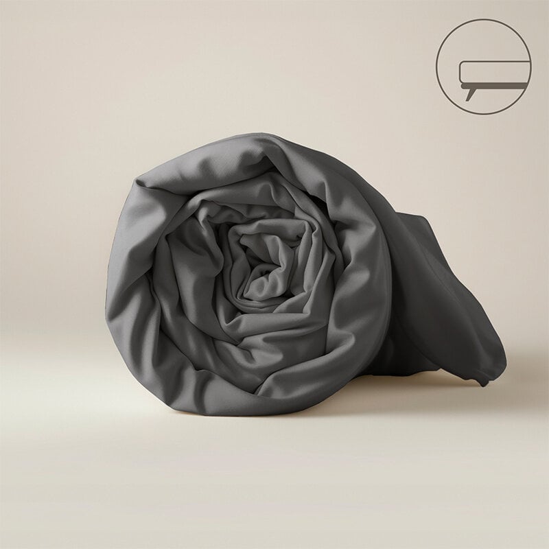 Dekbed Discounter Splittopper Hoeslaken - Katoen Flanel - Antraciet