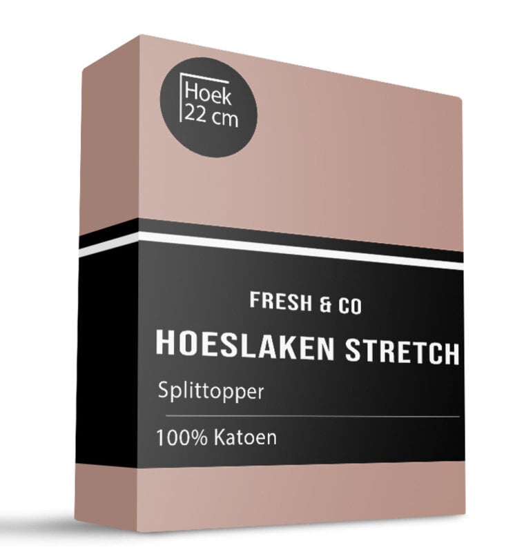 dekbed discounter Splittopper Hoeslaken - Katoen Jersey Stretch - Terra
