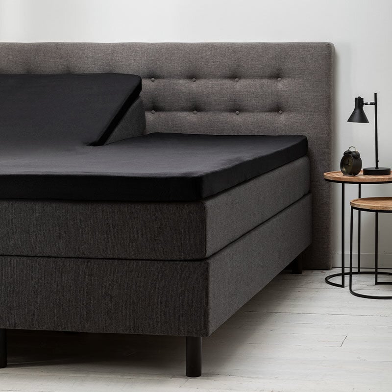 Dekbed Discounter Splittopper Hoeslaken - Katoen Jersey Stretch - Zwart
