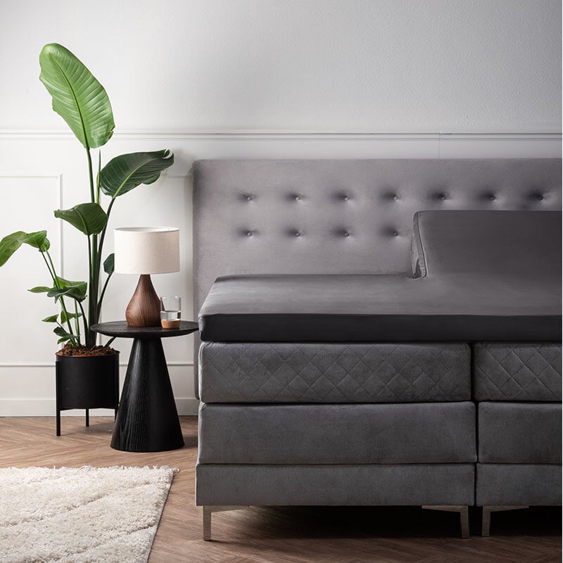 Dekbed Discounter Splittopper Hoeslaken - Satijn - Antraciet