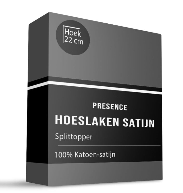 dekbed discounter Splittopper Hoeslaken - Satijn - Antraciet