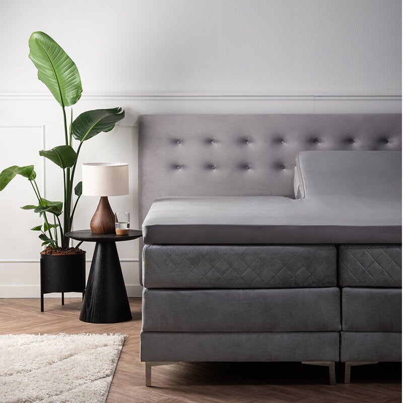 Dekbed Discounter Splittopper Hoeslaken - Satijn - Zilver