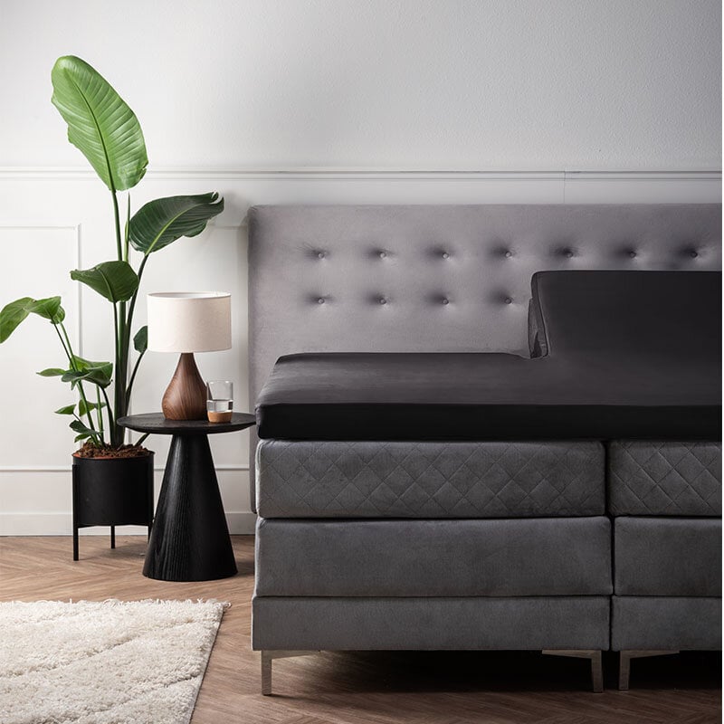 Dekbed Discounter Splittopper Hoeslaken - Satijn - Zwart