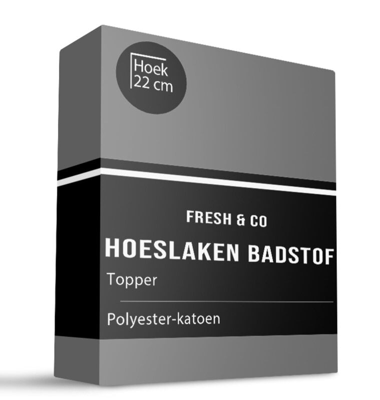 dekbed discounter Topper Hoeslaken - Badstof - Antraciet
