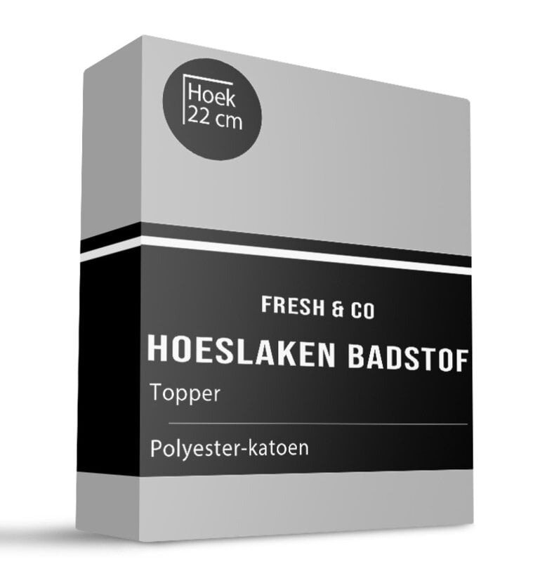 dekbed discounter Topper Hoeslaken - Badstof - Lichtgrijs