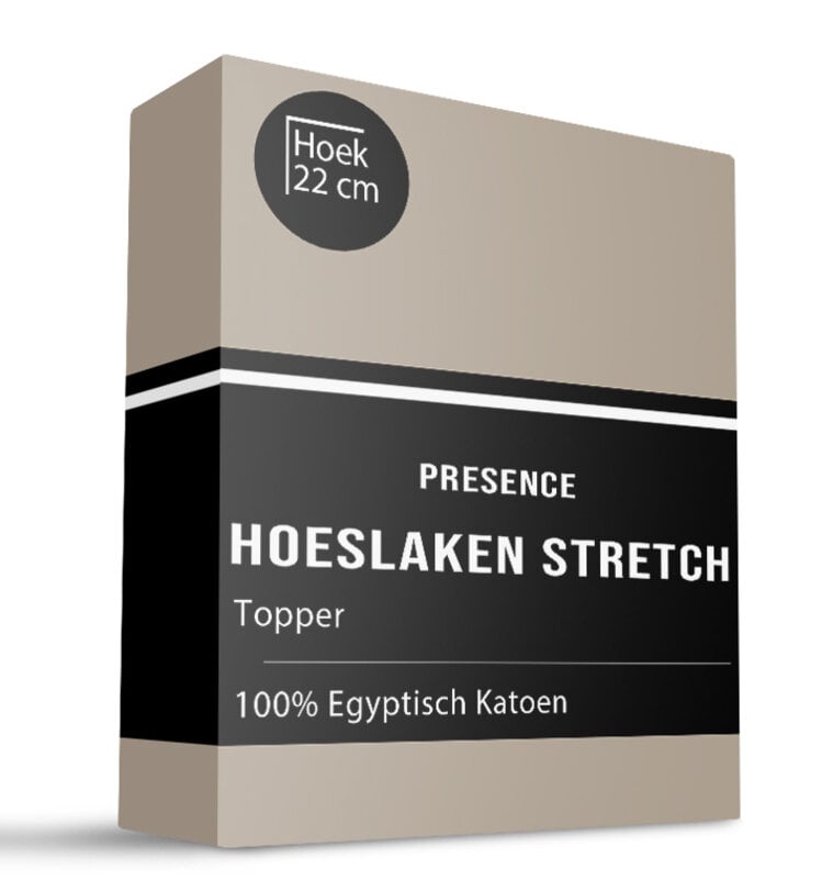 dekbed discounter Topper Hoeslaken - Egyptisch Katoen Stretch - Taupe