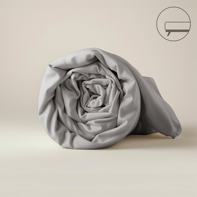 Dekbed Discounter Topper Hoeslaken - Katoen Flanel - Lichtgrijs