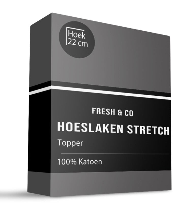 dekbed discounter Topper Hoeslaken - Katoen Jersey Stretch - Antraciet