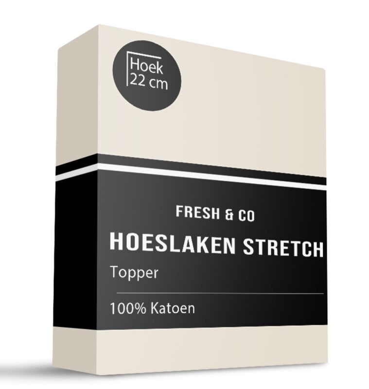 dekbed discounter Topper Hoeslaken - Katoen Jersey Stretch - Creme
