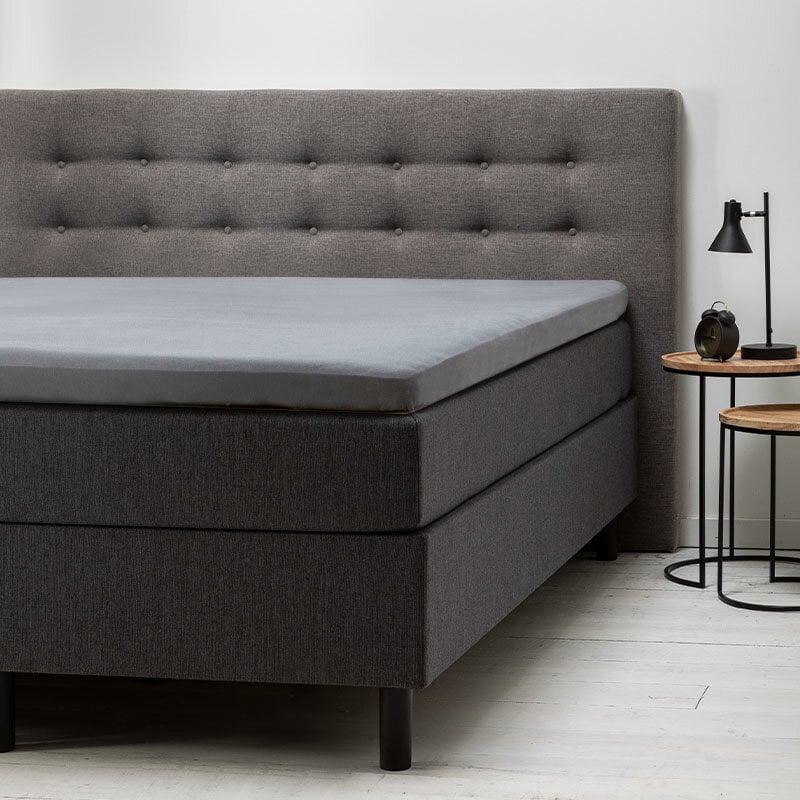 Dekbed Discounter Topper Hoeslaken - Katoen Jersey Stretch - Lichtgrijs