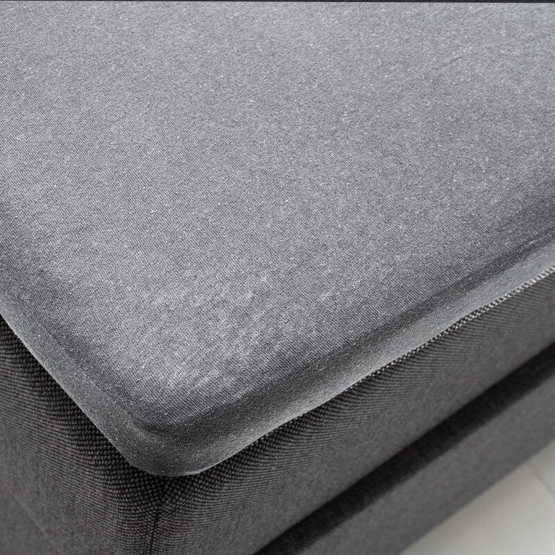 Dekbed Discounter Topper Hoeslaken - Katoen Jersey Stretch - Lichtgrijs