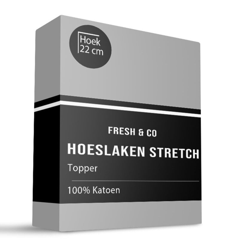 dekbed discounter Topper Hoeslaken - Katoen Jersey Stretch - Lichtgrijs