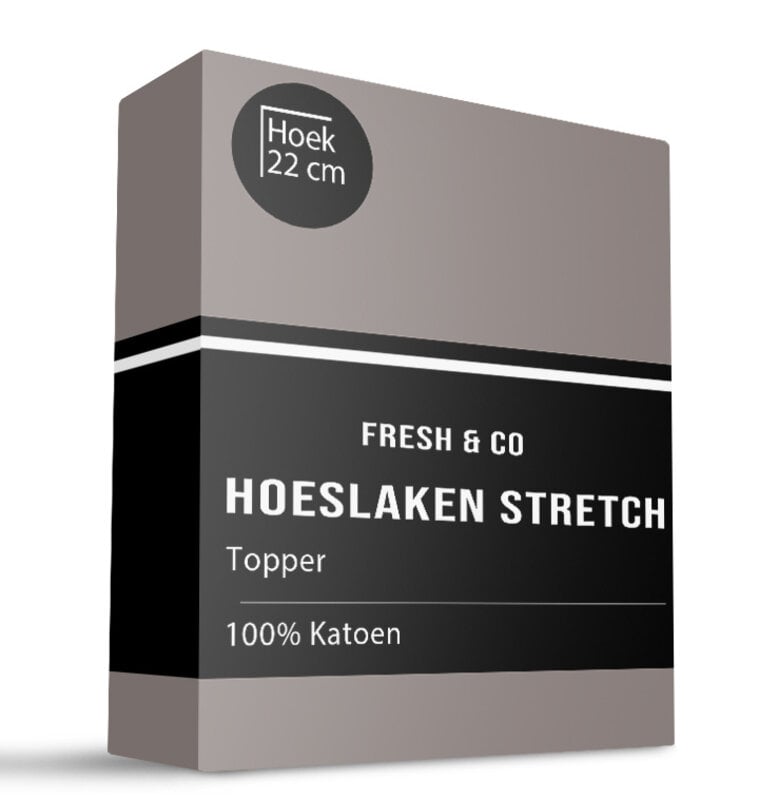 dekbed discounter Topper Hoeslaken - Katoen Jersey Stretch - Taupe