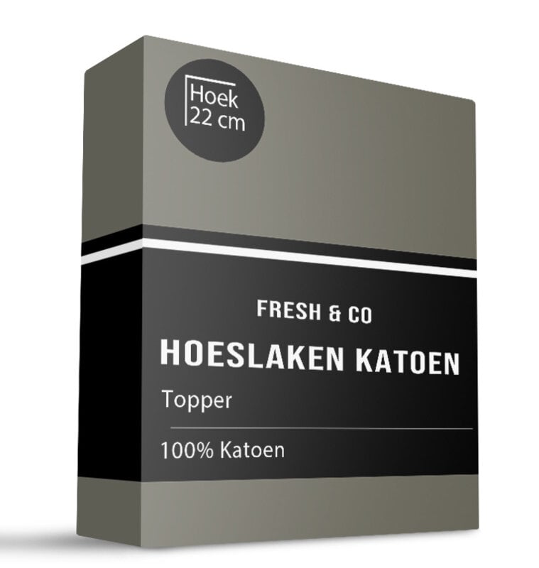 dekbed discounter Topper Hoeslaken - Katoen - Truffel - Verkoelend