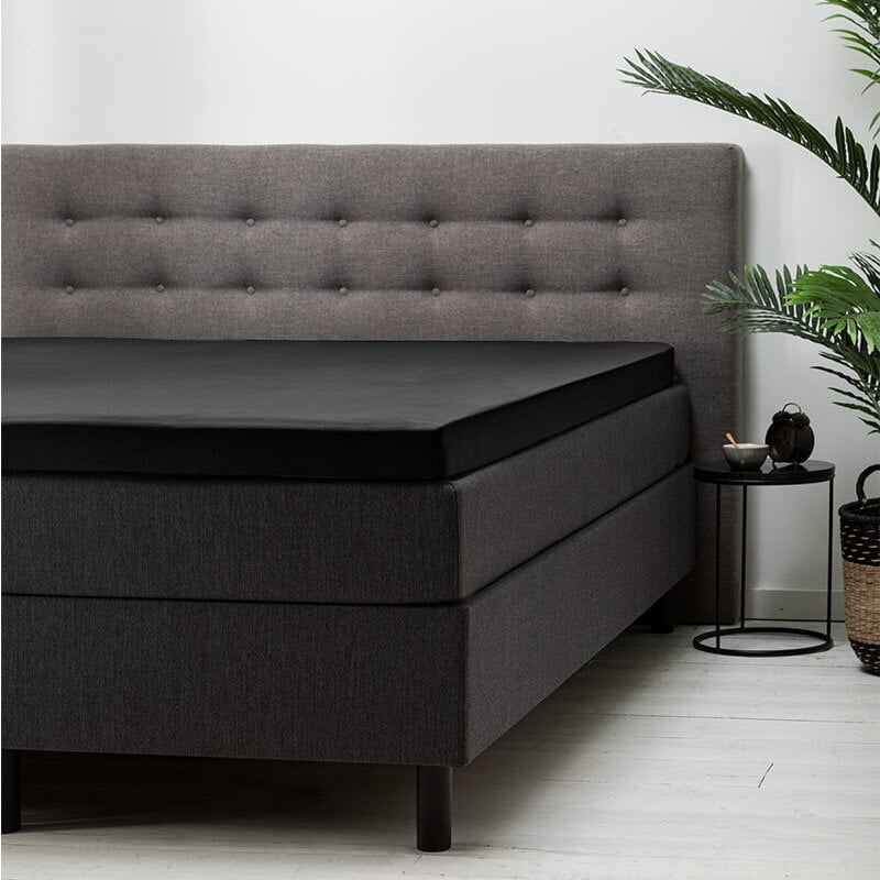 Dekbed Discounter Topper Hoeslaken - Katoen - Zwart - Verkoelend