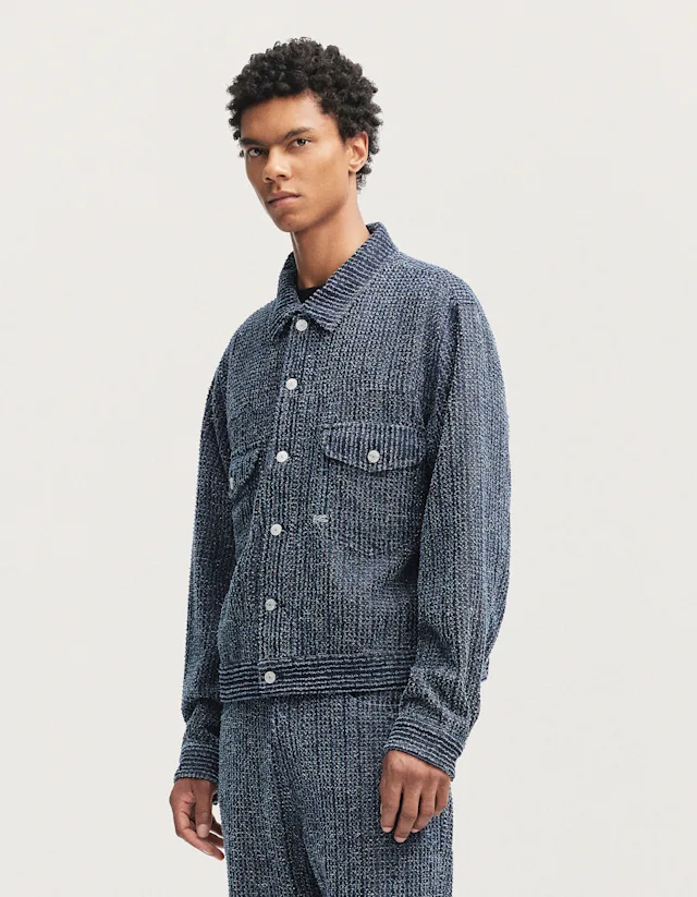 Denham CHESTER JACKET Structured Bouclé Denim - Boxy Fit