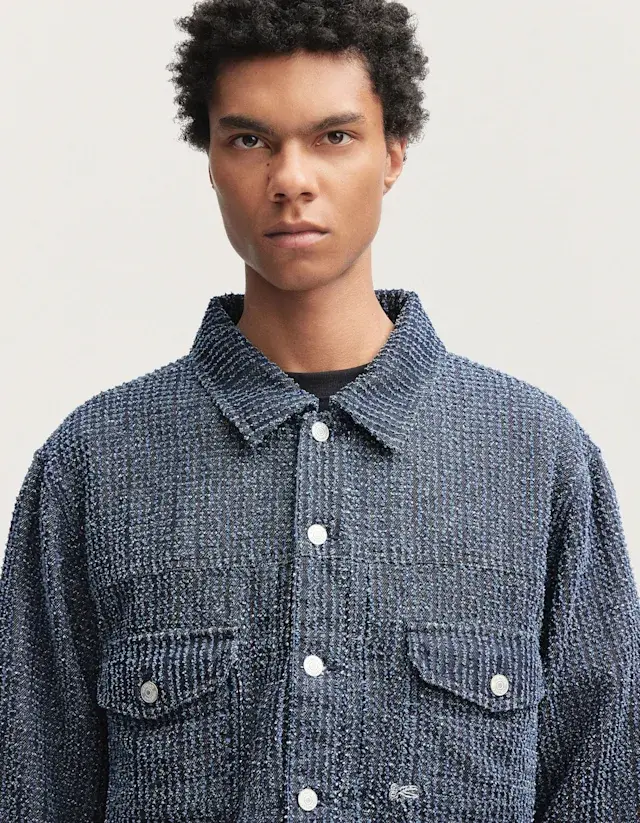 Denham CHESTER JACKET Structured Bouclé Denim - Boxy Fit