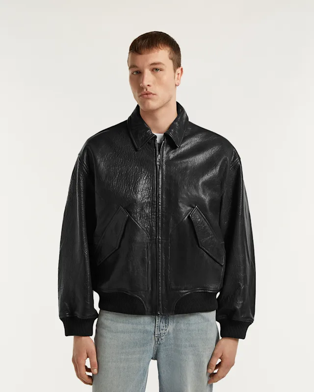 denham CUTA BOMBER JACKET Sheep Leather - Classic Fit