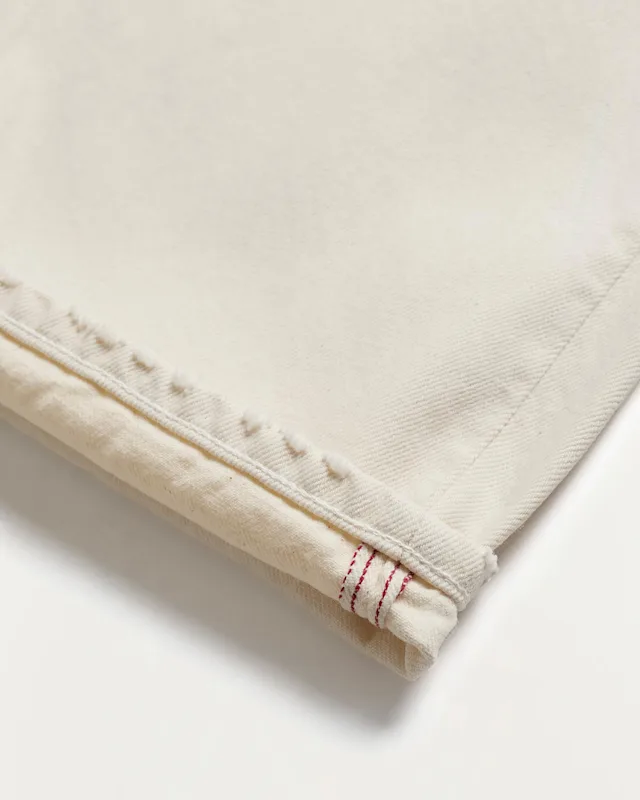 Denham DAGGER S02 Candiani Selvedge Ecru Rip & Repair - Relaxed Fit