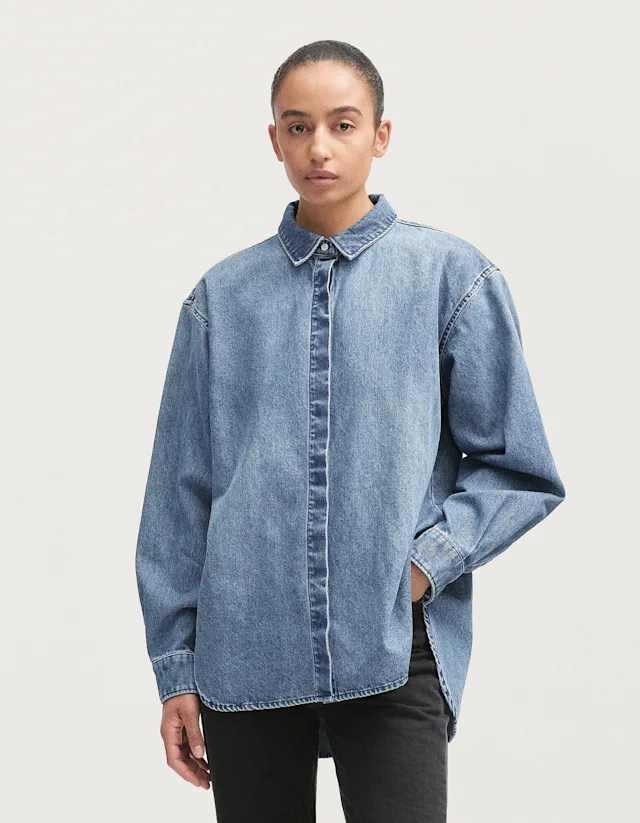 Denham DAHLIA DENIM SHIRT Medium Soft Worn - Oversized Fit