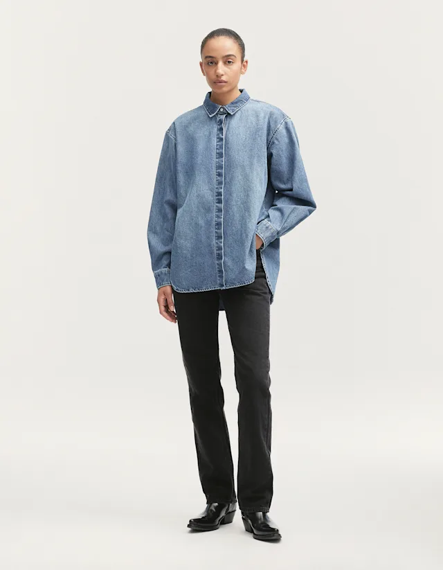 denham DAHLIA DENIM SHIRT Medium Soft Worn - Oversized Fit