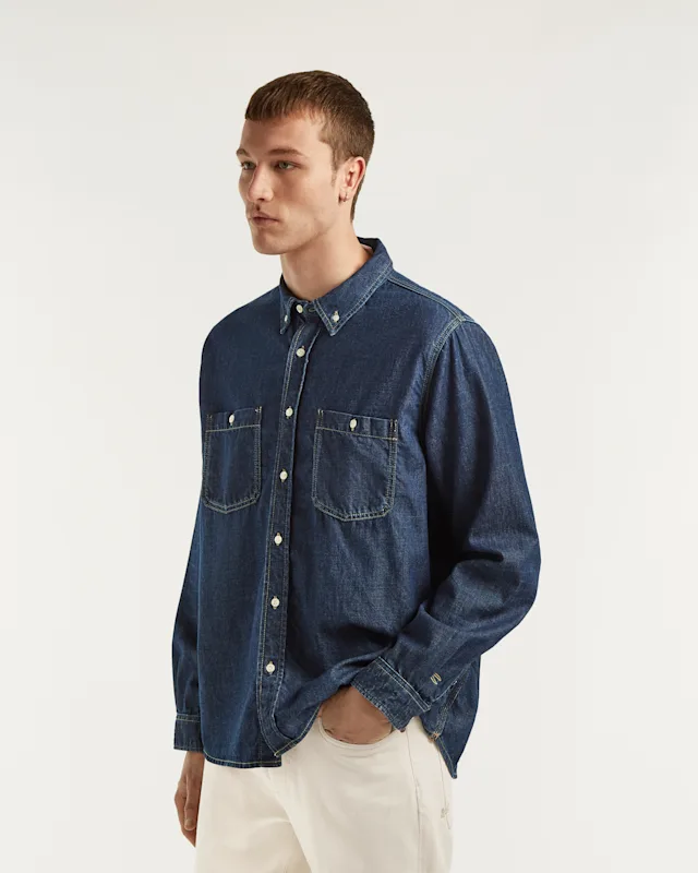 Denham BEN SHIRT Vintage Dark Rinse - Classic Fit
