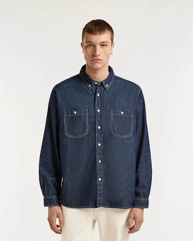 denham BEN SHIRT Vintage Dark Rinse - Classic Fit