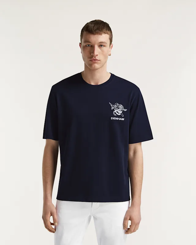 denham CHERUB LOGO TEE Heavy Jersey - Relaxed Fit