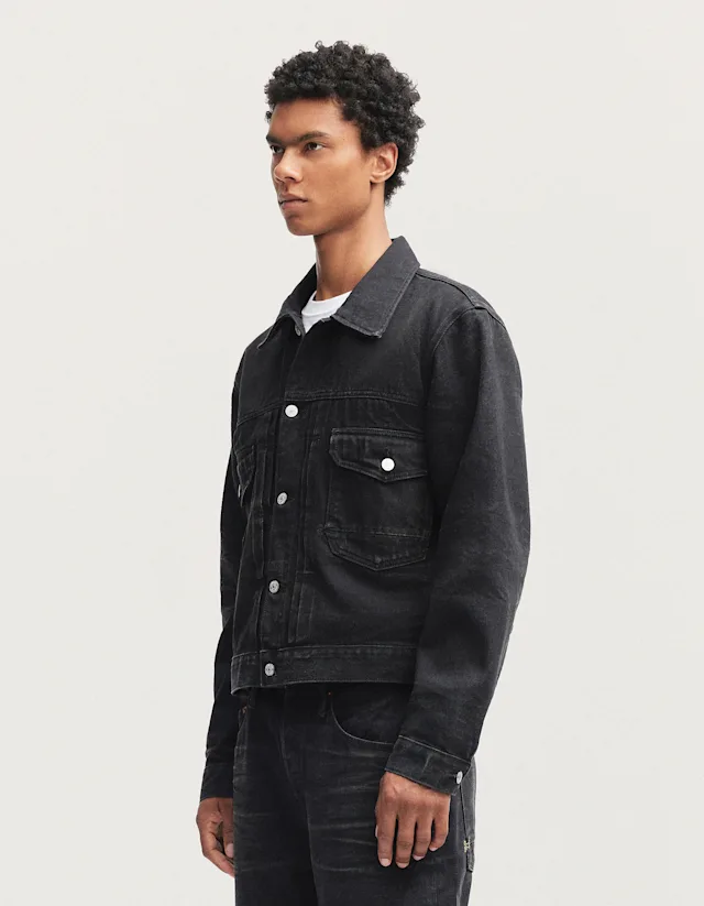 Denham CHESTER JACKET After Dark Black - Relaxed Fit