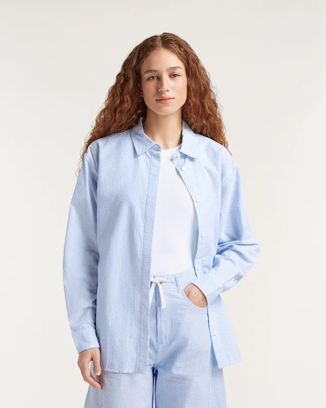 denham DAHLILA SHIRT Seersucker Stripe - Classic Fit