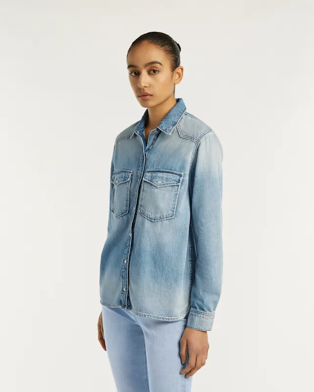 Denham HANA SHIRT Light Worn Repair - Regular Fit