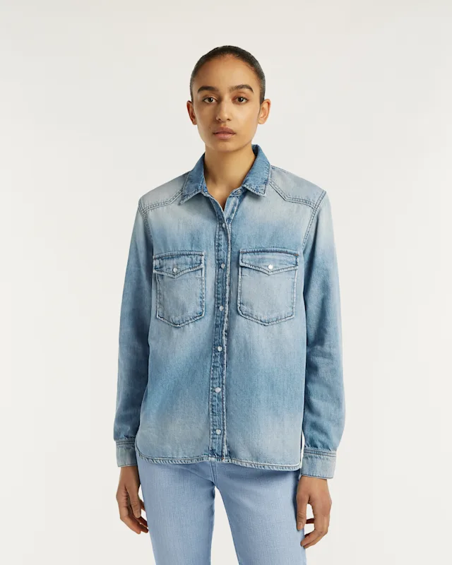 denham HANA SHIRT Light Worn Repair - Regular Fit