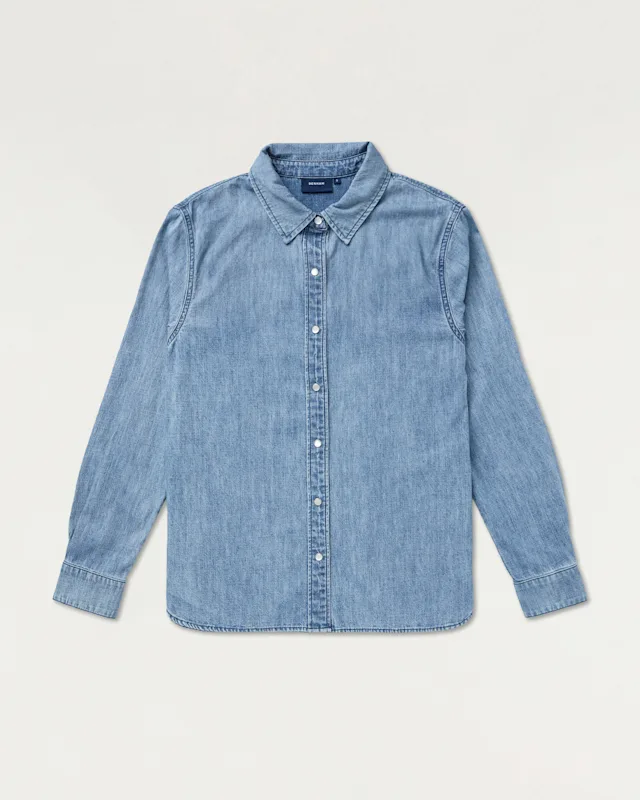 Denham KAZU SHIRT Mid-wash Chambray - Regular Fit