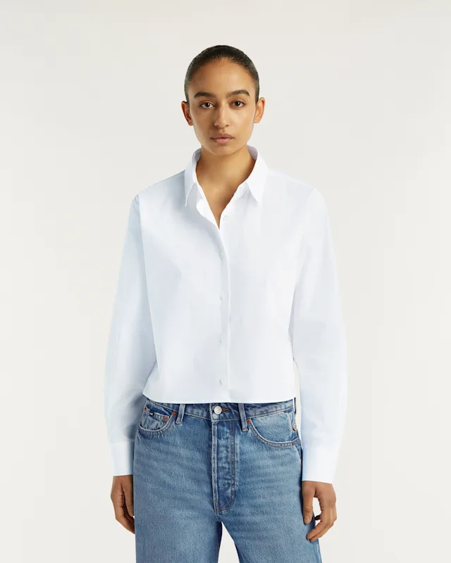 denham KIRI SHIRT Cropped Poplin - Cropped Fit