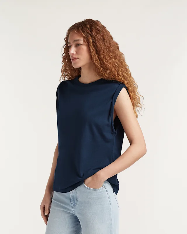 Denham KURA MUSCLE TANK Cotton Linen - Regular Fit