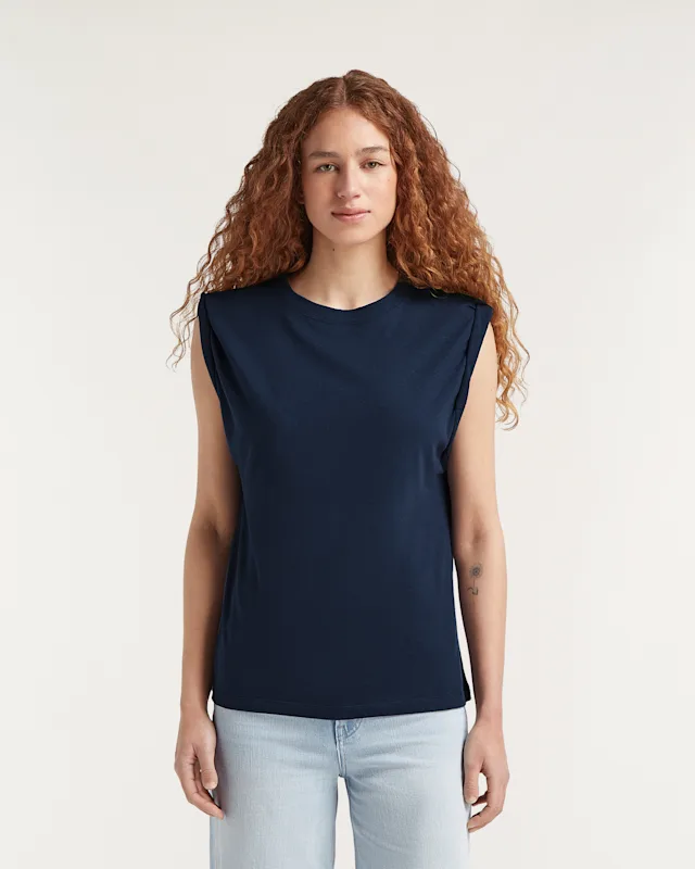 denham KURA MUSCLE TANK Cotton Linen - Regular Fit