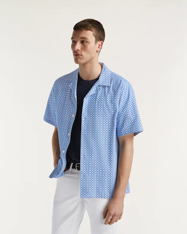 Denham LUCA CAMP SHIRT Cotton Jacquard - Boxy Fit