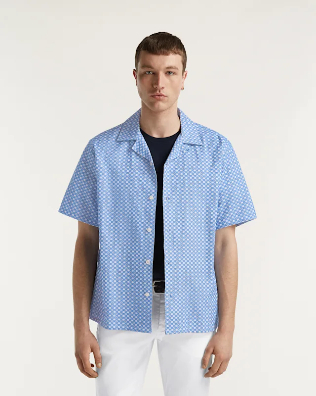 denham LUCA CAMP SHIRT Cotton Jacquard - Boxy Fit