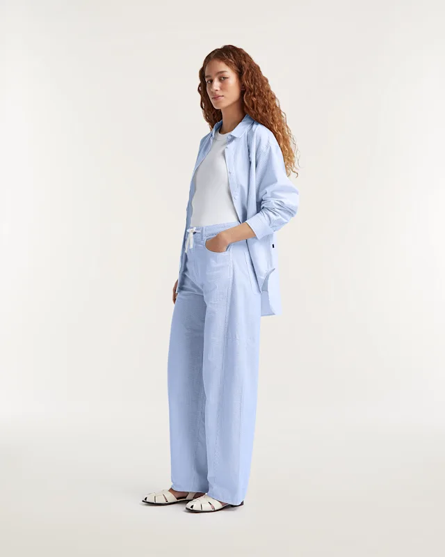 Denham MAKI PANT Seersucker Stripe - Wide Fit