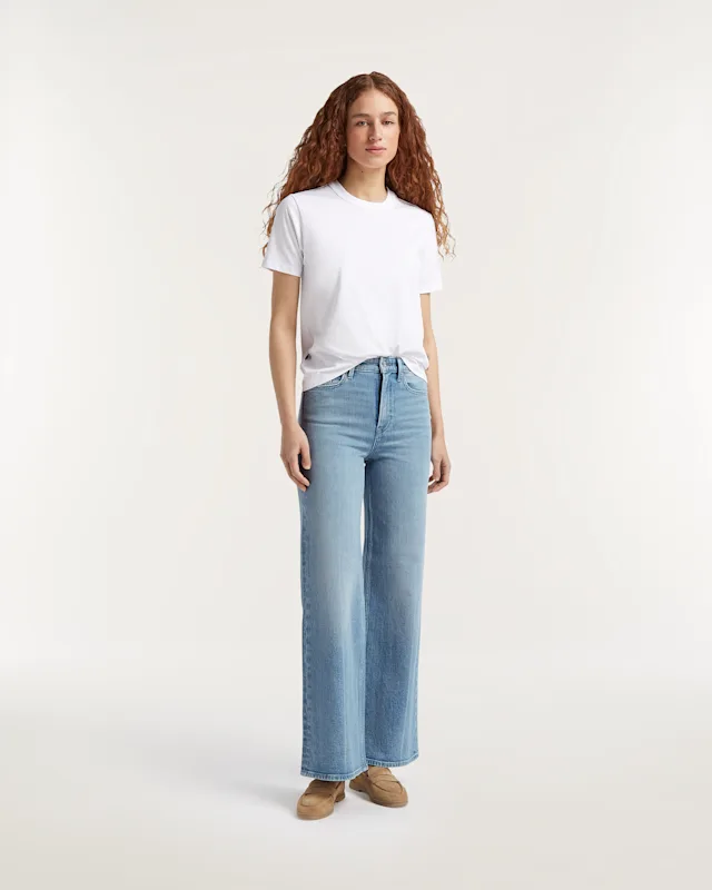 denham MIKU Comfort Stone Wash Rip & Repair - Wide Fit