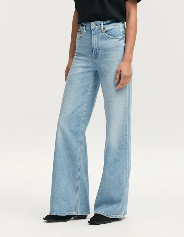 Denham MIKU Comfort Stretch Stone Blue - Wide Fit